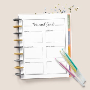 Happy Planner, personal goals tracker for Happy Planner Classic | DIGITAL FILE ONLY