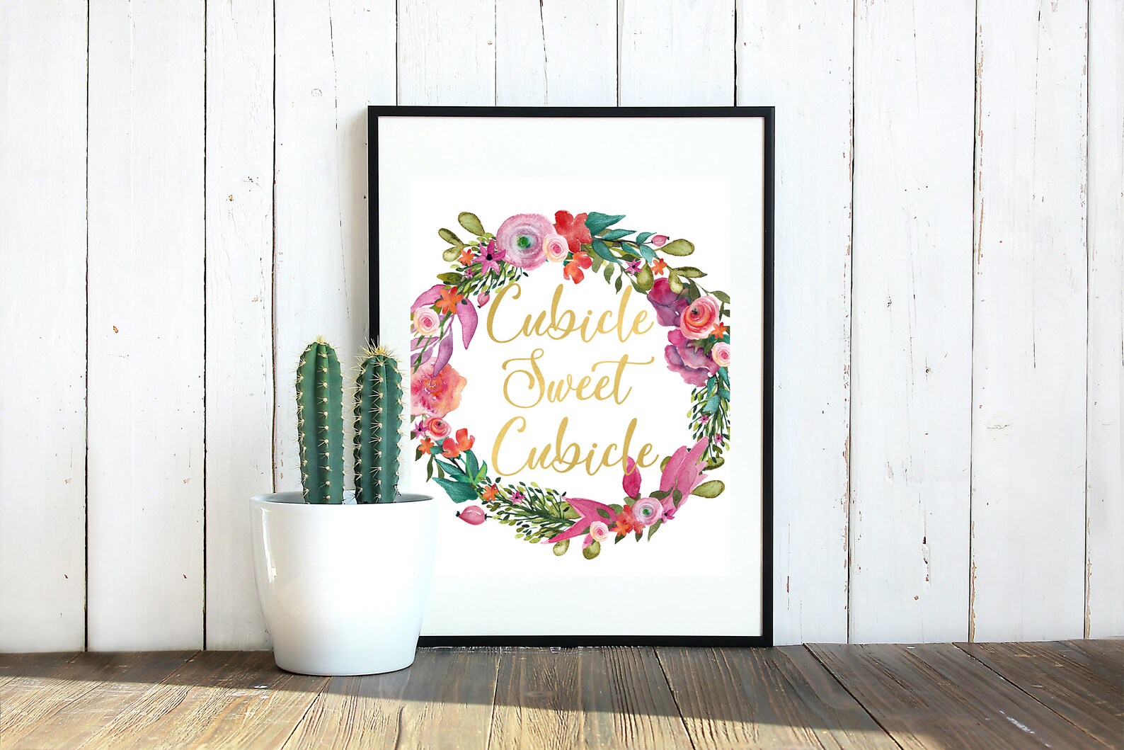 Cubicle Sweet Cubicle, Office Print, Purple Watercolor Printable ...
