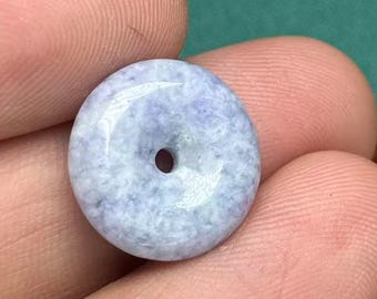 Natural Purple jadeite Donut beads Lavender Lilac jadeite Hand carved Doughnut pendant DIY earrings drop