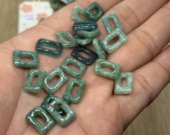 Hot green Rectangle beads Burma jadeite donut DIY earrings drop jade necklace