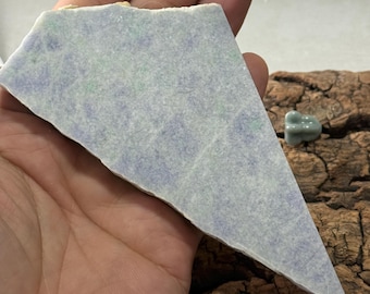 Natural Guatemala Jadeite Slab, Purple Lilac Jade Stone (130x60x12mm)