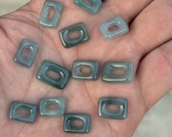 Rectangle beads Blue jadeite square donut DIY earrings drop jade necklace