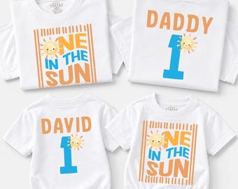 Personalized One in the Sun, beach birthday shirt, pool birthday , beach theme party, 1st birthday shirt, Pool party boys birthday