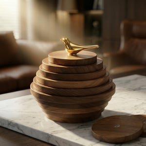 Handcrafted Black Walnut Magnetic Stacking Coasters | Quiet Luxury Sculptural Desk Decor | Japandi Functional Art Executive Gift Earth Day