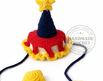 Crochet Pet Hat, Star Moon Knit Costume, Handmade Photo Prop