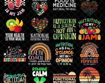 Nutrition Month PNG Bundle, Food Is Medicine Png, Dietitian Appreciation Digital Png, Healthy Eating Quotes Png, Sublimation Design