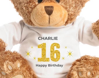 Personalised Classic Birthday Bear | Custom Name & Age Teddy | Birthday Gift Keepsake