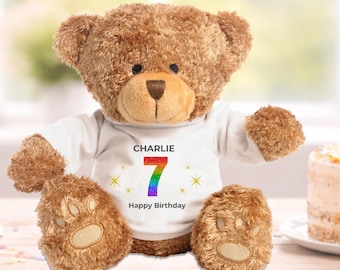 Personalised Classic Birthday Bear | Custom Name & Age Teddy | Birthday Gift Keepsake