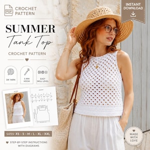 Crochet Summer Top Pattern, Lace Shell Stitch PDF, Boho Beach Cardigan Blouse, XS-4XL, Beginner Friendly