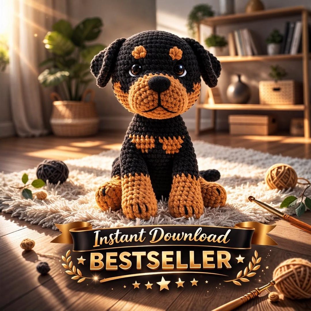Rottweiler Amigurumi Crochet Pattern PDF, Realistic Puppy Plush - Etsy