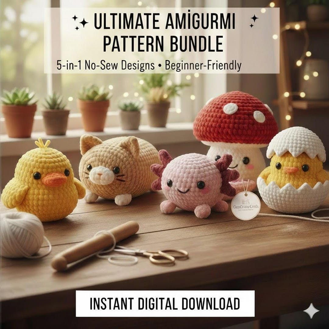 Amigurumi Crochet Pattern Bundle | No-sew Plush Toy Designs (PDF ...