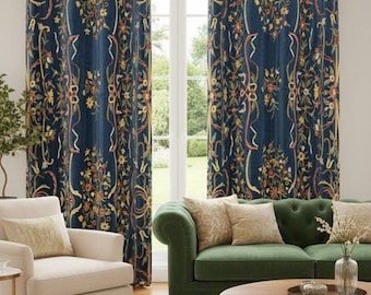 Kashmiri Curtains Crewelwork: hand-Embroided Velvet Curtains for living rooms