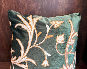 Hand work crewel Embroided Pillow Cover 16*16 inches