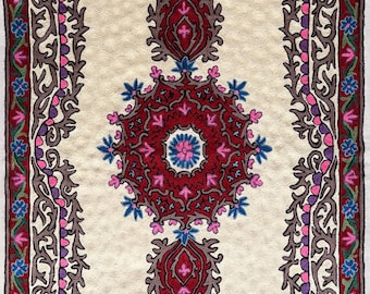Kashmiri Chain Stitch Wall Hanging | Embroidered , Boho Decor in Wool