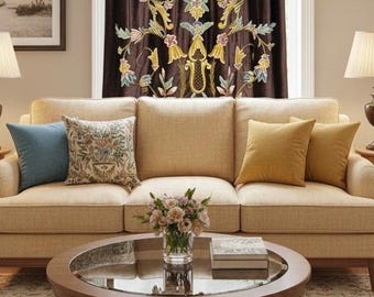 Kashmiri Crewelwork: hand-Embroided Velvet Curtains