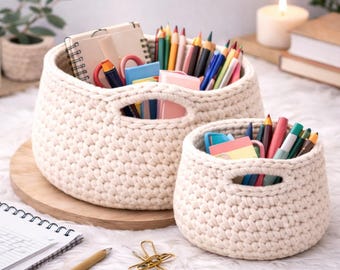 Storage Baskets Crochet Pattern PDF 2 Sizes storage Beginner Home Decor Digital Download