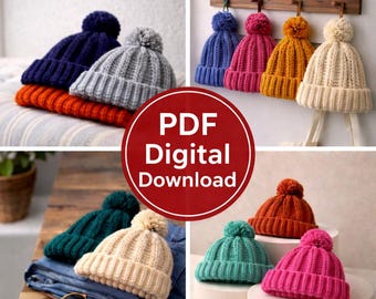Crochet Pattern Cozy Ribbed Beanie, Easy Beginner Winter Hat PDF, Unisex Cap Instant Download