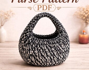 Crochet Purse Pattern PDF, Easy Handbag, Women's Nokka Bag, Gift for Her, Digital Download