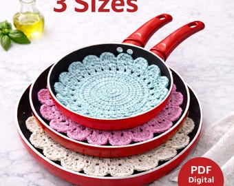 CROCHET PATTERN Pan Protectors, Pot Protector,Coaster,Plate Protector,Farmhouse Kitchen Decor, PDF Download