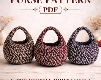 Crochet Purse Pattern PDF, Easy Handbag, Women's Nokka Bag, Gift for Her, Digital Download