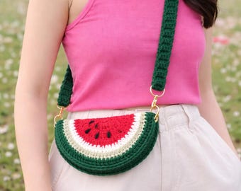 Crochet Watermelon Glasses Holder Pattern PDF, Simple Sunglasses Sling Case instant Digital Download