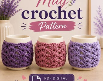 Crochet Mug Cozy Pattern PDF Easy Cup Sleeve Coffee Mug Cover Beginner-Friendly Digital Download