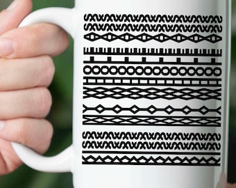 Kiss My Whole Ass Mug SVG | Funny Adult Humor Mug Wrap Design | Sarcastic Coffee Lover Gift File | Geometric Tribal Pattern Digital Download