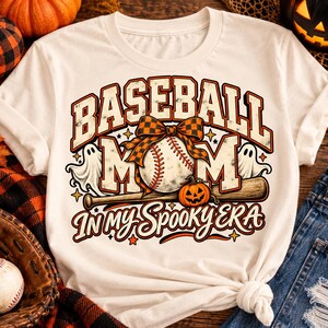 Baseball Mom Halloween PNG, In My Spooky Era, Spooky Baseball Mom, Ghost Baseball, Fall Ball Sublimation