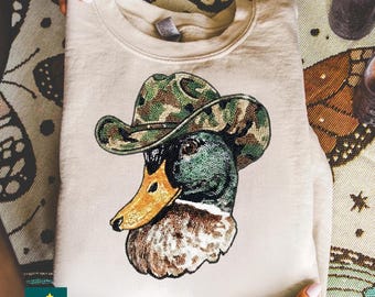 Mallard Duck PNG | Cowboy Hat Camo Western Sublimation Design | Duck hunting PNG | Outdoorsy Country Gift, Duck Flying png