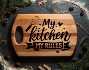 My Kitchen Rules SVG | Funny Chef Quote, Kitchen Decor (Digital Download