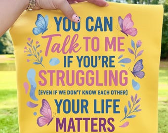 Mental Health Awareness PNG | "Your Life Matters" Sublimation Design (Digital Download)