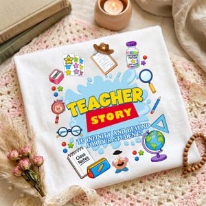 Teacher Story PNG, Back to School Sublimation, Infinity and Beyond Students T-Shirt Graphic, Classroom Clipart Download