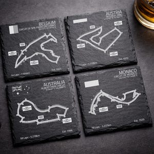 Sottobicchieri in ardesia del circuito F1