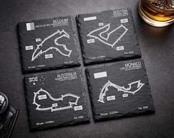 F1 Circuit Slate Coasters