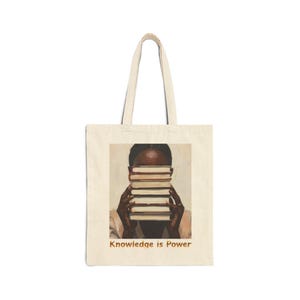 La connaissance, c'est du pouvoir Sac fourre-tout | Cabas livresque Reading Scholar en toile image 1