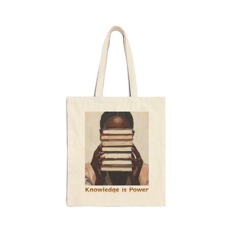 La connaissance, c'est du pouvoir Sac fourre-tout | Cabas livresque Reading Scholar en toile image 1