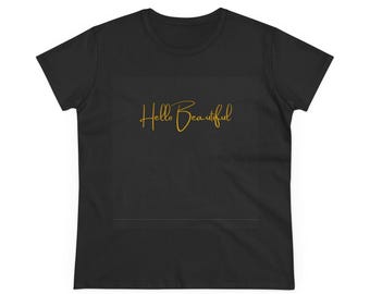 Hello Beautiful tee | Women's T-Shirt, Script Typography, Minimal