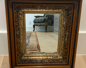 Antique Victorian Eastlake faux tortoiseshell mirror
