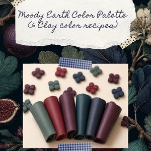 Fall clay color palette for autumn Sculpey polymer clay color recipes for clay artists moody color palette deep clay color recipes