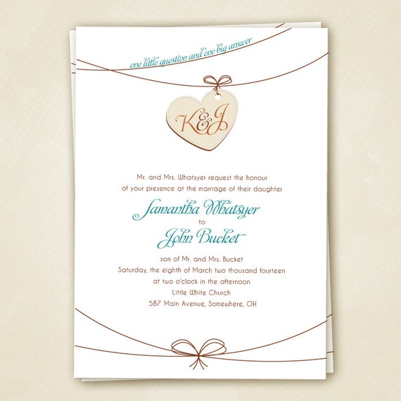 Items similar to Tie the Knot Wedding Invitation Set PRINTABLE on Etsy