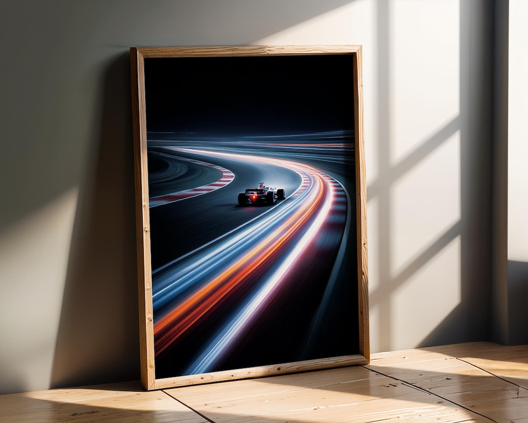 Race Track | Futuristic Racing Poster | Neon Motorsport Track Art - Etsy