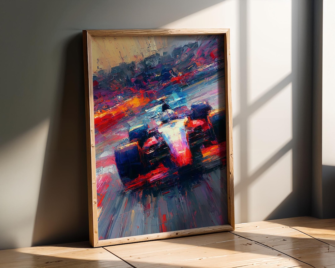 Race Track | Abstract Race Car Art Print | Bold Motorsport Painting - Etsy