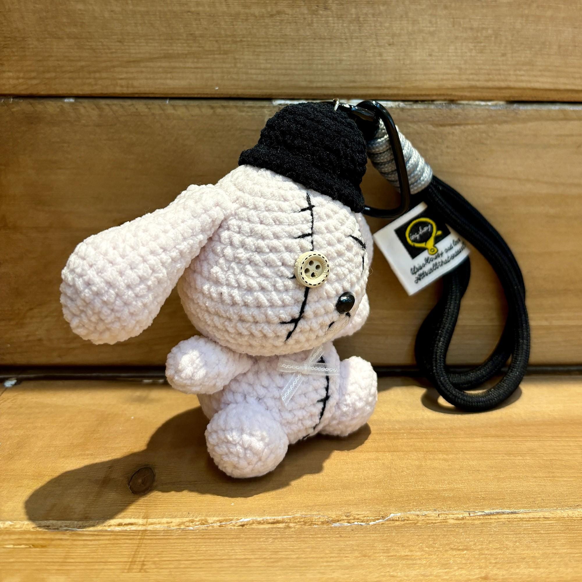 Rebel Rabbit Keychain, Sassy Bunny Bag Charm, Unique Animal Figurine ...