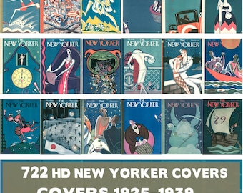 New Yorker Covers 1925-1939 Art Deco Prints, Vintage Fashion Illustration (Digital Download)