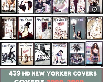 New Yorker Covers 2000-2009 Collection, Art Deco, Fashion Illustration, Printable Art(Digital Download)