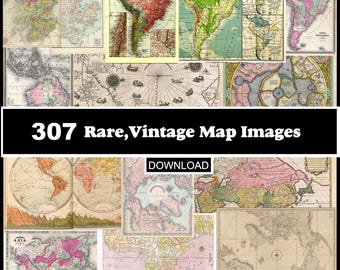 307 Vintage Karten | Seltene Antik Kollektion | Historische historische Wanddeko (Digitaler Download)