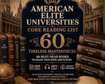 American Elite Universities Core Reading List PDF + MP3 | 60 Classic Books Bundle | Harvard Yale Princeton Great Books Collection