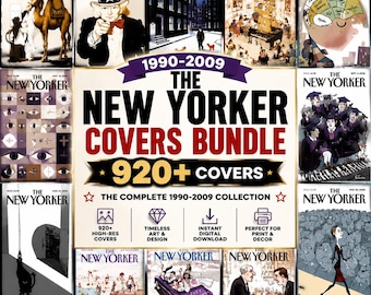 The New Yorker 1990-2009 Covers Bundle | 920+ Iconic Magazine Covers, Instant Download, Digital Collection