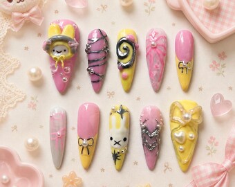 Sweet Bunny Pastel Charm Press-On Nail Set