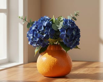 Orange Design Ceramic Vase - Modern Tabletop Decor, Living Room Accent, Office Desk Vase